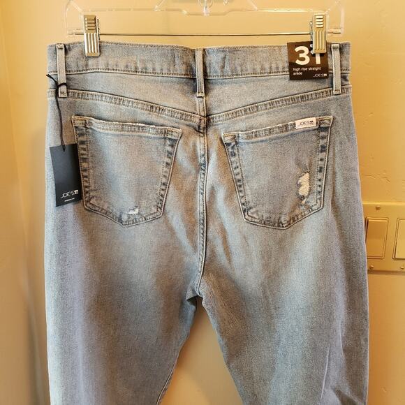 Joe's high-rise straight ankle raw hem button fly jeans size 31 NWT! - Picture 7 of 8